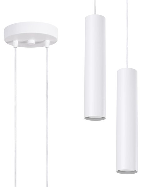 Lampada a sospensione MODENO bianca 2xGU10x10W in metallo, dimensioni: 118x15x15 cm, IP20, Pure Lume