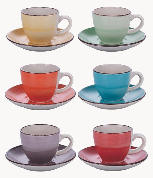 Set di 6 tazze da caffè Baita con piattini
