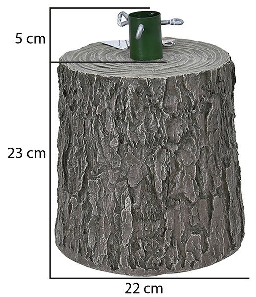 Base Supporto Albero di Natale Grigio Tronco Natalizio 28 cm Realistico Universale