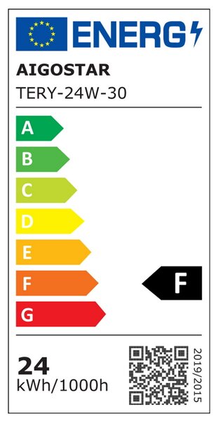 Faretto Led slim da incasso 24W Rotondo Cornice bianca Apertura 100 gradi Bianco caldo 3000K Aigostar