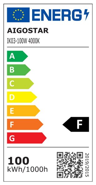 Faro proiettore Led 100W Bianco da esterno IP65 Bianco neutro 4000K con sensore crepuscolare e di movimento Aigostar