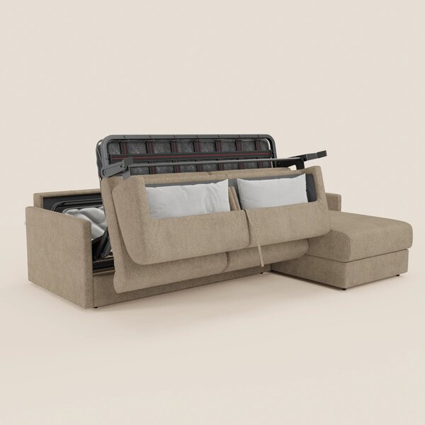 TOMMY Divano Letto con penisola contenitore - design minimal e sfodera