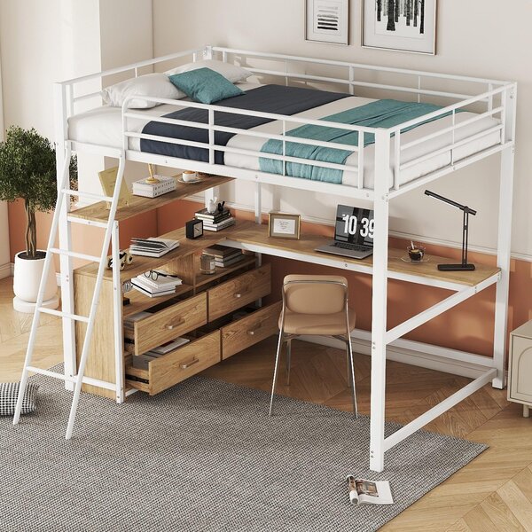 Letto imbottito 180x200 cm con comodini, lampade da lettura, porte USB e di tipo C, panca imbottita con spazio contenitore, struttura del letto con rete a doghe in metallo, MDF e tessuto di lino