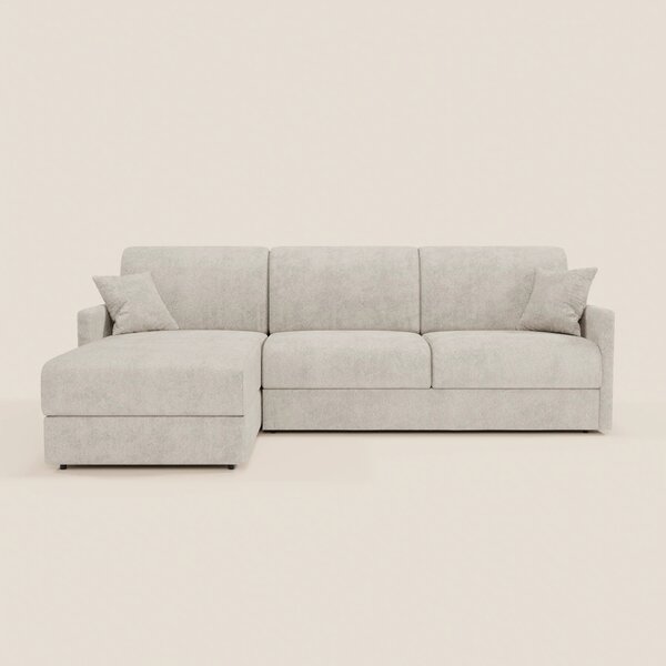 TOMMY Divano Letto con penisola contenitore - design minimal e sfodera