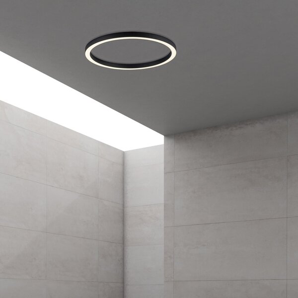 Plafoniera PURE, PURE Lines Round, dimmerabile, Nero, Soggiorno, Metallo, Moderno