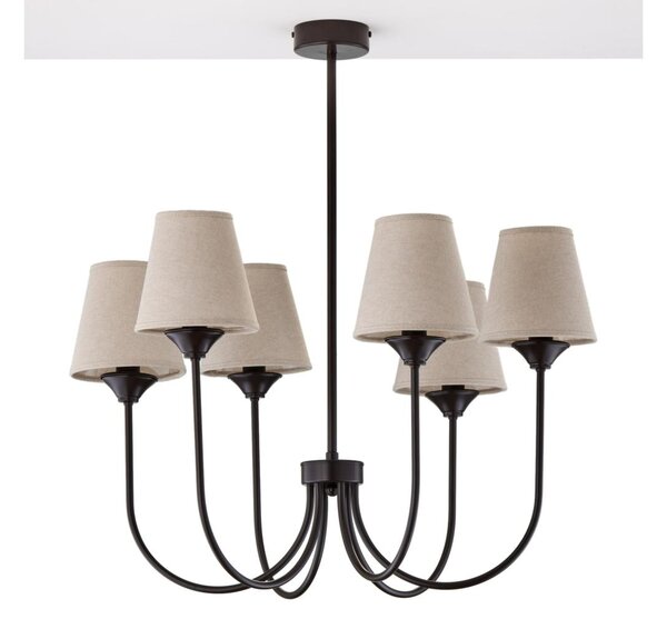 Jupiter 2165 - Lampadario a stelo TILIA 6xE14/11W/230V marrone/beige