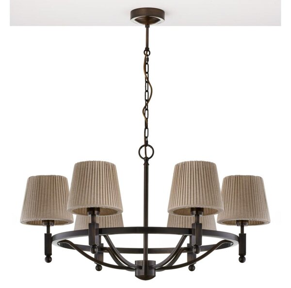 Jupiter 2185 - Lampadario a stelo PIAST 6xE27/15W/230V marrone/beige