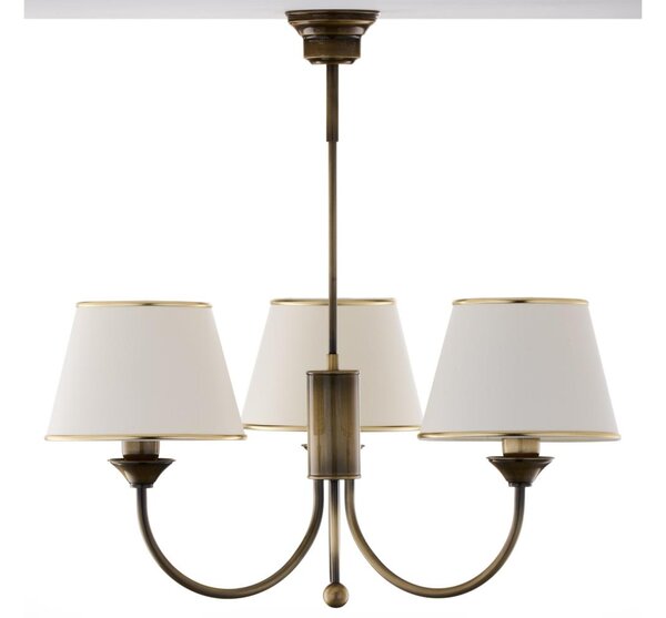 Jupiter 2132 - Lampadario a stelo CLASSIC 3xE27/15W/230V bronzo/patina/crema