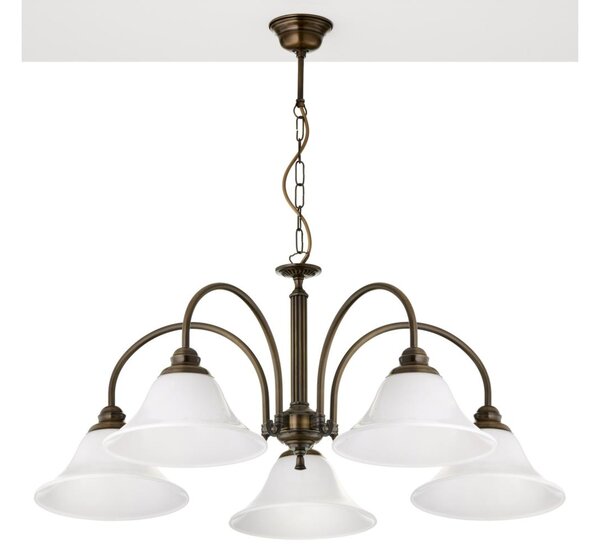 Jupiter 2173 - Lampadario a catena ARES 5xE27/15W/230V bronzo/patina