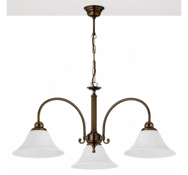 Jupiter 2174 - Lampadario a sospensione con catena ARES 3xE27/15W/230V bronzo/patina