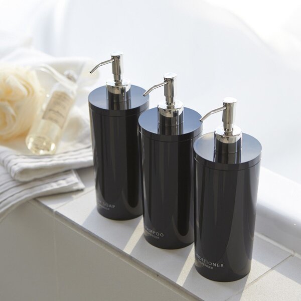 Dispenser per sapone nero in plastica 500 ml Round – YAMAZAKI