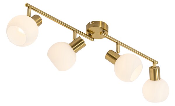 Faretto da soffitto smart oro con vetro opale 4 luci regolabili incl. 4 Wifi P45 - Anouk