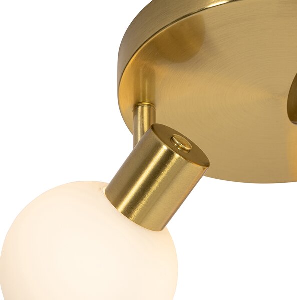 Faretto da soffitto dorato con vetro opalino 3 luci orientabile - Anouk