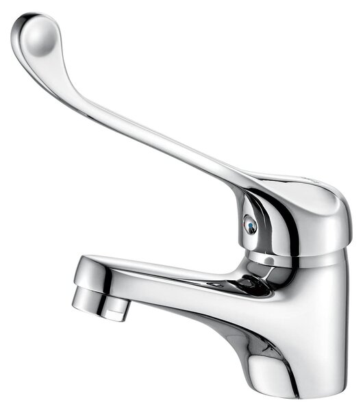 Rubinetto miscelatore per lavabo, realizzato in ottone con finitura cromata