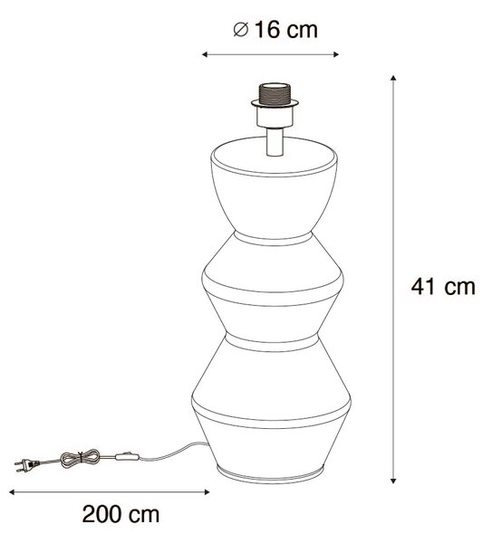 Lampada da tavolo di design in ceramica nera 16 cm senza paralume - Alisia