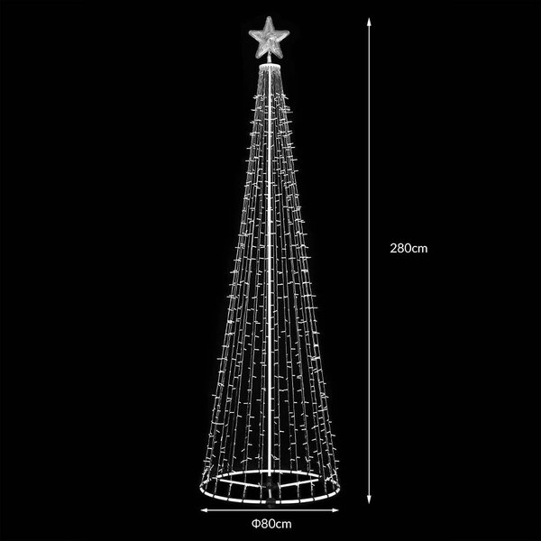 Albero Natale Luminoso Colore Bianco Caldo 753 LED 280 cm Decorazione per Esterno