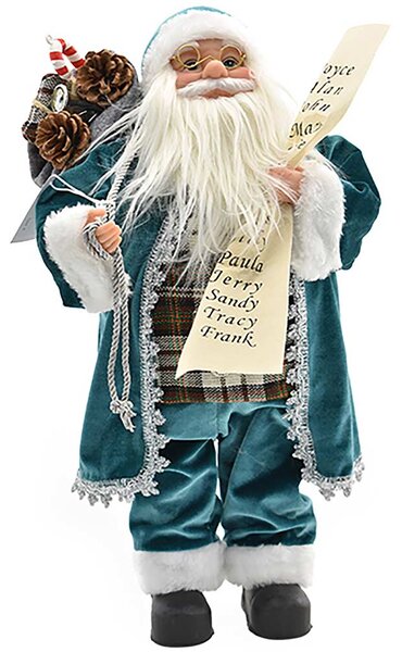 Statuina Babbo Natale Classico 80 cm Colore Tiffany Addobbo Natalizio Realistica