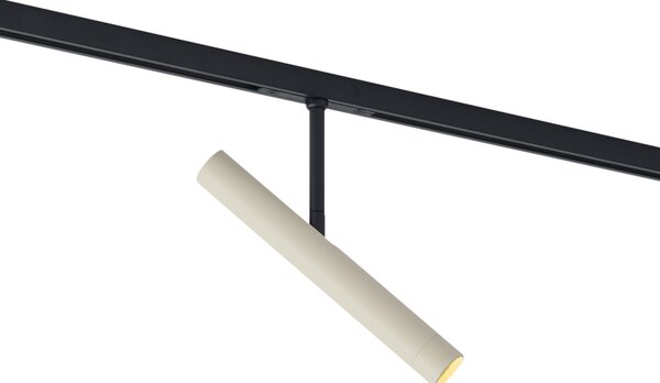Faretto moderno beige e nero per sistema a binario monofase - Slimline Avery