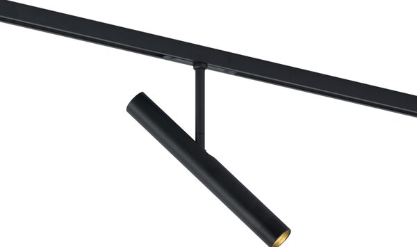 Faretto moderno nero per sistema a binario monofase - Slimline Avery