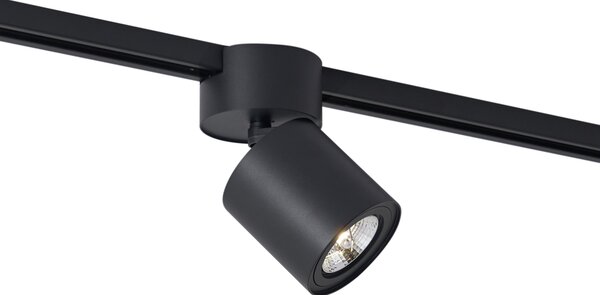 Faretto nero moderno per sistema a binario monofase GU10 70mm - Iconic Roto