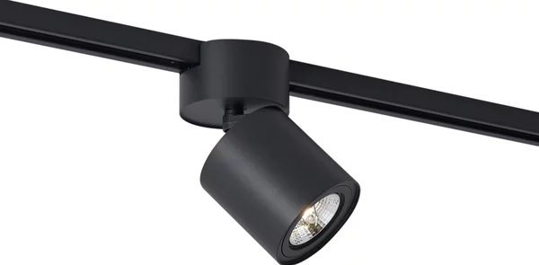 Faretto nero moderno per sistema a binario monofase GU10 70mm - Iconic Roto