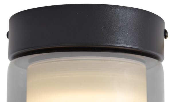 Plafoniera moderna nera con vetro fumé - Puck