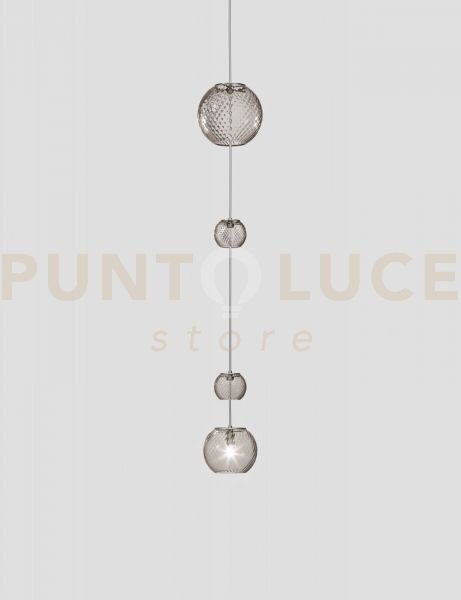 Oto sospensione peac fume' rigato nickel satinato 1 luce attacco g9