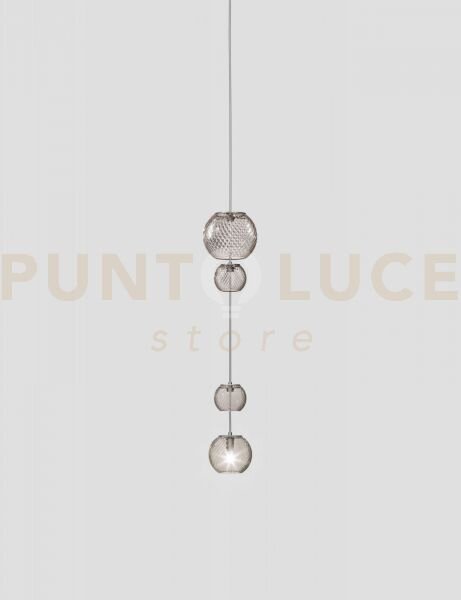 Oto sospensione pead fume' rigato nickel satinato 1 luce attacco g9