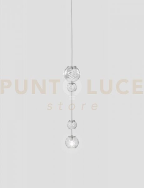 Oto sospensione pead cristallo rigadin nickel satinato 1 luce attac