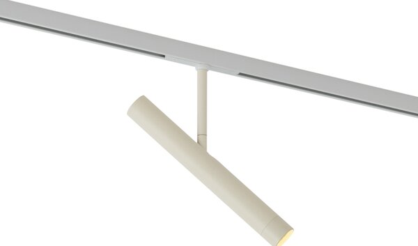Faretto moderno beige e bianco per sistema di illuminazione a binario monofase - Slimline Avery