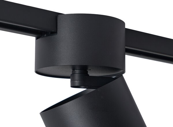 Faretto nero moderno per sistema a binario monofase GU10 70mm - Iconic Roto