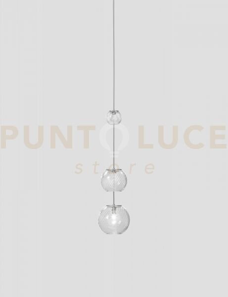 Oto sospensione peab cristallo rigadin nickel satinato 1 luce attac