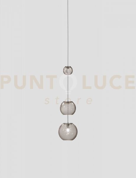 Oto sospensione peab fume' rigato nickel satinato 1 luce attacco g9
