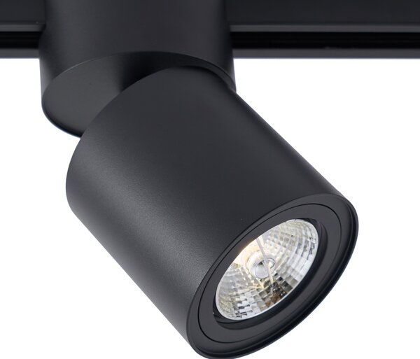 Faretto nero moderno per sistema a binario monofase GU10 70mm - Iconic Roto
