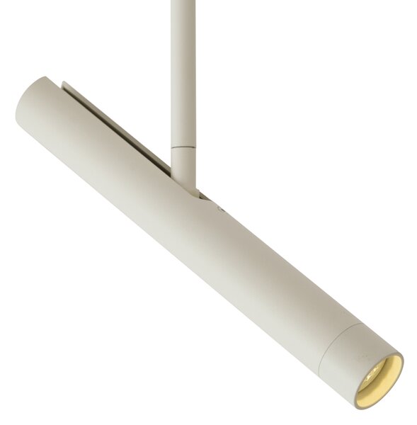 Faretto moderno beige e bianco per sistema di illuminazione a binario monofase - Slimline Avery