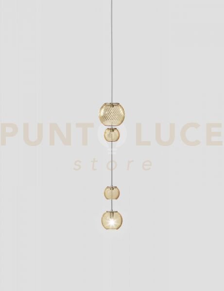 Oto sospensione pead ambra rigadin nickel satinato 1 luce attacco g9