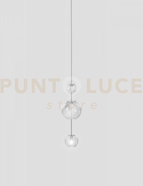 Oto sospensione peaa cristallo rigadin nickel satinato 1 luce attac