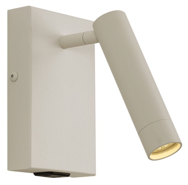 Lampada da parete moderna beige regolabile con USB-C - Croft