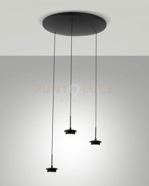 3804-47-101 montatura nera completa tonda a led cct 2700k - 3000k -
