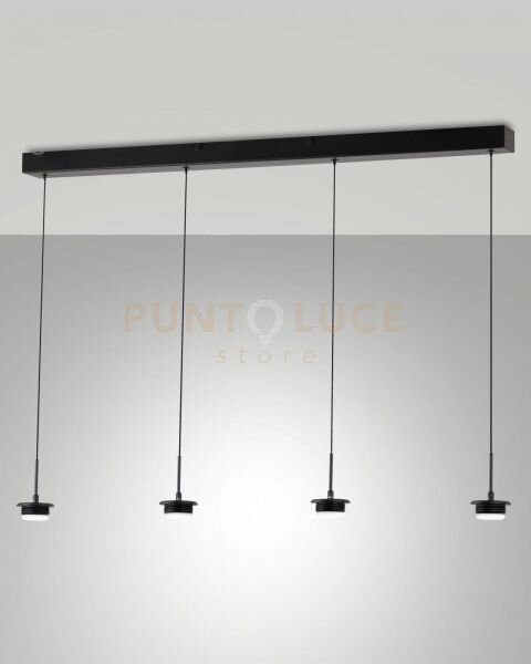 3804-48-101 montatura nera completa lineare a led cct 2700k - 3000k