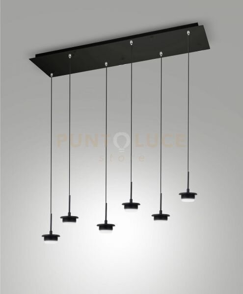 3804-46-101 montatura nera completa rettangolare 6 luci cct 2700k -