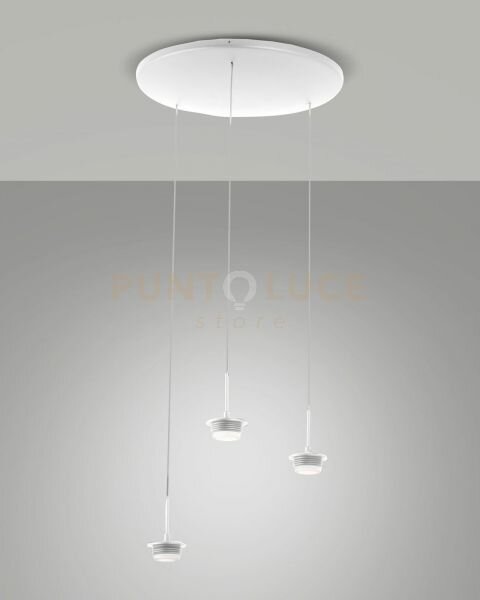3804-47-102 montatura bianca completa tonda a led cct 2700k - 3000k