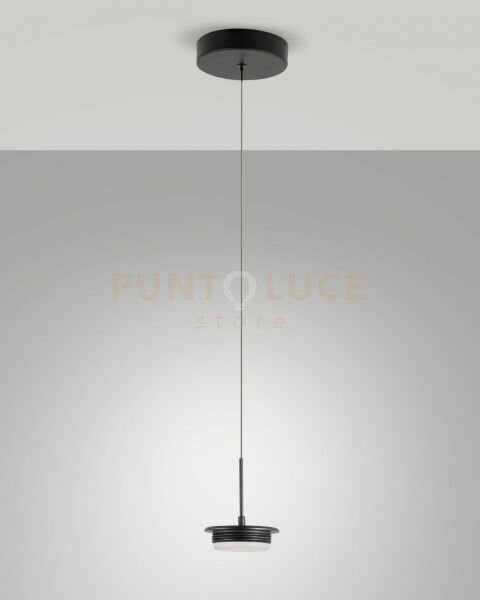 3805-41-101 montatura tonda nera completa a led cct 2700k - 3000k -