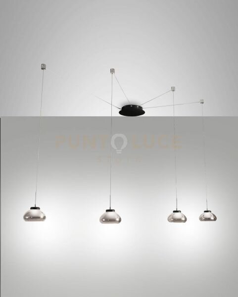Arabella sospensione fume' 4 luci spostabile a led 3000k - 32w - 30