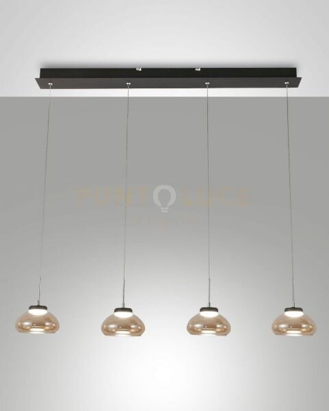 Arabella sospensione ambra 4 luci rettangolare a led 3000k - 32w - 