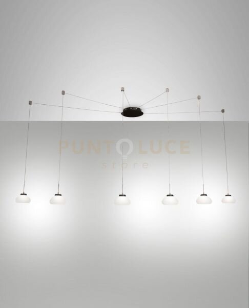 Arabella sospensione bianca 6 luci a led 3000k - 48w - 4530 lm dimm