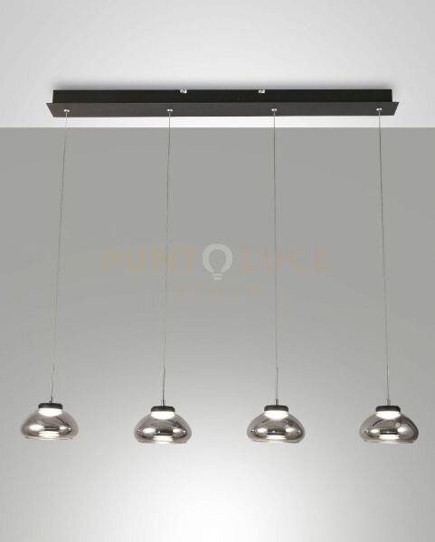 Arabella sospensione fume' 4 luci rettangolare a led 3000k - 32w - 