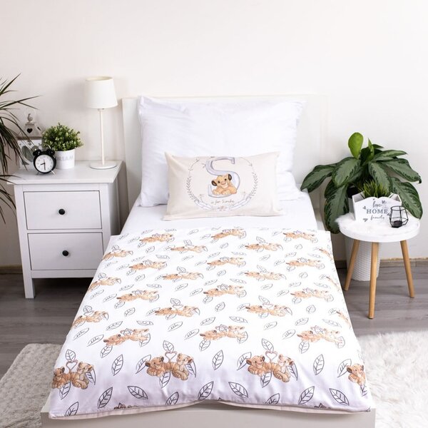Set copripiumino e federa da bambini giallo chiaro in cotone per culla 100x135 cm Lion King "Best Friends" – Jerry Fabrics