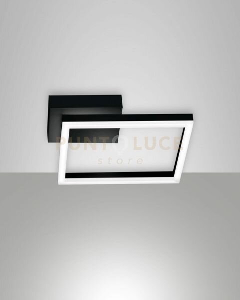 Bard applique nera 1 luce a led 3000k - 22w - 2160 lm dimmerabile