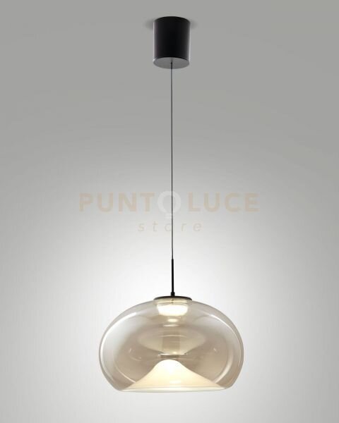 Brena lampadario a sospensione saliscendi cognac a led cct 2700k - 